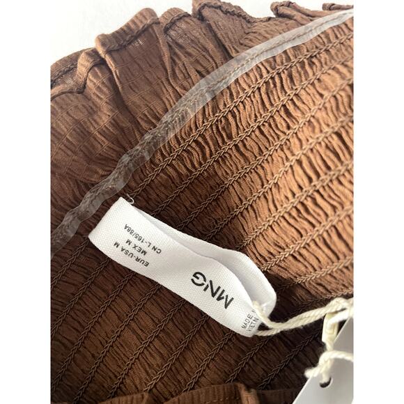 NEW Mango Cotton Wrapped Top Brown M - Picture 5 of 7